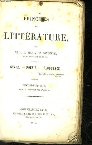 Seller image for PRINCIPES DE LITTERATURE for sale by Le-Livre