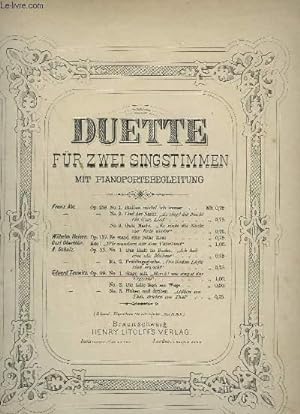 Seller image for DUETTE FR ZWEI SINGSTIMMEN MIT PIANOFORTEBEGLEITUNG - SINGE MIT / SING, MY HEART OP.99 N1. for sale by Le-Livre