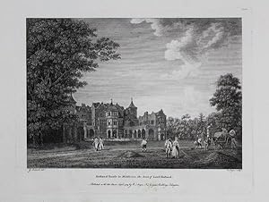 Original Antique Engraving Illustrating Holland House in Middlesex, the Seat of the Right Hon. Lo...