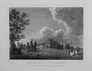 Original Antique Engraving Illustrating Bradwell Lodge in Essex, the Seat of the Rev. Henry Bate ...