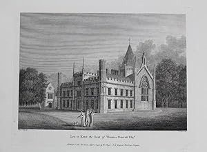 Original Antique Engraving Illustrating Lee in Kent, the Seat of Thomas Barrett, Esq. Published i...