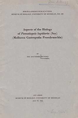 Seller image for Aspects of the biology of Pomatiopsis lapidaria (Say) (Mollusca: Gastropoda: Prosobranchia) for sale by ConchBooks