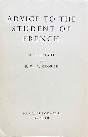 Imagen del vendedor de Advice to the student of French. a la venta por Jack Baldwin Rare Books