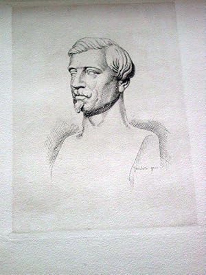 Bild des Verkufers fr Gravure sur cuivre en taille-douce sur papier d'Arches signe au crayon par Pierre GANDON reprsentant Auguste RAFFET zum Verkauf von JOIE DE LIRE