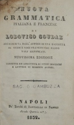 Bild des Verkufers fr Nuova grammatica italiana e francese zum Verkauf von Antica Libreria Srl