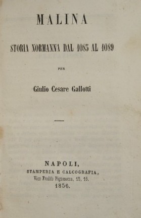 Malina. Storia normanna dal 1085 al 1089