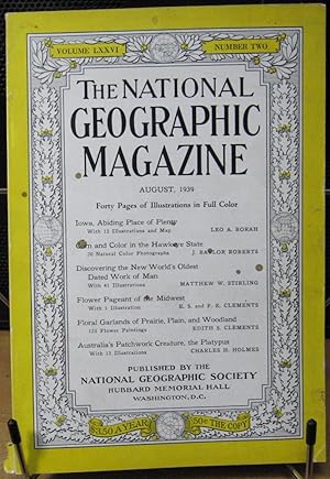 Bild des Verkufers fr The National Geographic Magazine, August, 1939 zum Verkauf von Phyllis35