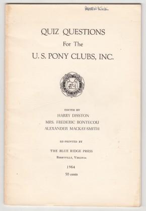 Imagen del vendedor de Quiz Questions for the U.S. Pony Clubs a la venta por HORSE BOOKS PLUS LLC