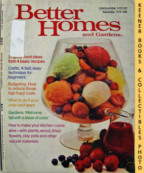 Better Homes And Gardens Magazine: September 1974 Vol. 52, No. 9 Issue