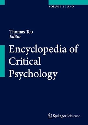 Seller image for Encyclopedia of Critical Psychology for sale by AHA-BUCH GmbH