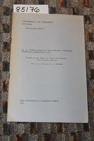 Imagen del vendedor de NO. 42: PUBLICATIONS OF THE ONTARIO FISHERIES RESEARCH LABORATORY LIV a la venta por Princeton Antiques Bookshop