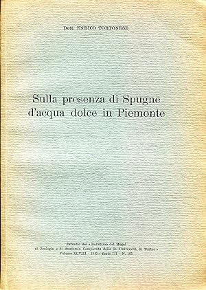 Seller image for Sulla presenza di Spugne d'acqua dolce in Piemonte for sale by Sylvain Par