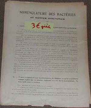 Bild des Verkufers fr Nomenclature des bactries et autres microbes. zum Verkauf von alphabets
