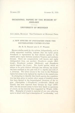 Imagen del vendedor de A New Species of Pseudacris from the Southeastern United States. a la venta por Frank's Duplicate Books