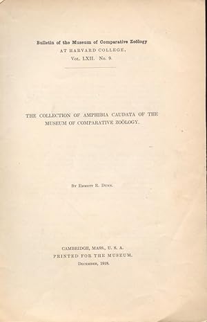 Seller image for The Collection of Amphibia Caudata of the Museum of Comparative Zoology. for sale by Frank's Duplicate Books