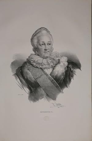 Imagen del vendedor de Portrait. Brustfigur. Lithographie von Henri Grevedon. Katharina II (1726-1796) a la venta por Antiquariat  Braun