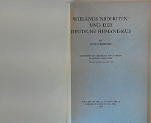 Seller image for Wielands "Abderiten" und der deutsche Humanismus for sale by books4less (Versandantiquariat Petra Gros GmbH & Co. KG)