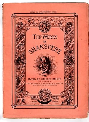 Image du vendeur pour The Works of Shakspere (sic) Edited by Charles Knight. Henry VI, Part I, Act I Scene I through Act V Scene V. James S. Virtue wrappers. mis en vente par Singularity Rare & Fine