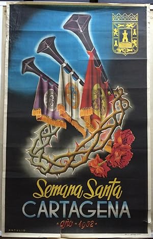 CARTEL DE SEMANA SANTA 1952 - CARTAGENA (MURCIA)