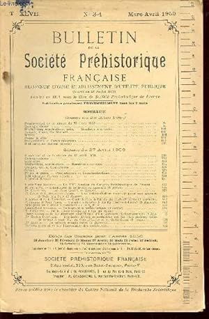 Bild des Verkufers fr BULLETIN DE LA SOCIETE PREHISTORIQUE FRANCAISE - T XLVII - N3-4 - MARS-AVRIL 1950 / La XIIIe Session du congrs Prhistorique de France - L'industrie de la grotte de Lascaux - Les Bees-Canifs - Une interpretation nouvelle pour une gravure de Pair etc. zum Verkauf von Le-Livre