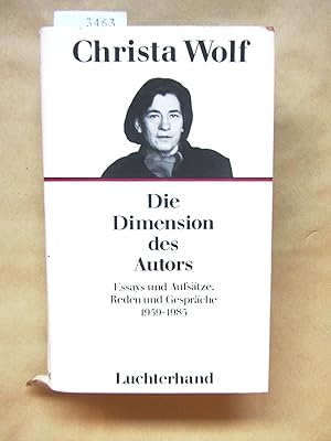 Immagine del venditore per Die Dimension des Autors. Essays und Aufstze, Reden und Gesprche 1959-1985. venduto da Versandantiquariat Dr. Wolfgang Ru