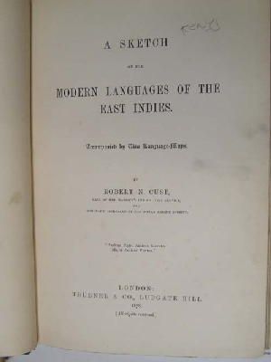 Seller image for A Sketch of the Modern Languages of the East Indies (Trubner's Oriental Series)Accompanied by Two Language Maps for sale by Kennys Bookstore