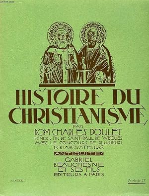 Bild des Verkufers fr HISTOIRE DU CHRISTIANISME, FASC. IV, ANTIQUITE zum Verkauf von Le-Livre