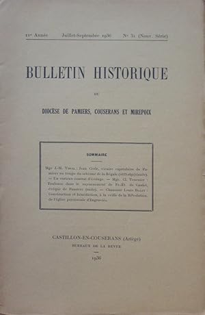 BULLETIN HISTORIQUE DU DIOCÈSE DE PAMIERS, COUSERANS ET MIREPOIX Nouvelle Série 11e Anneé N° 31 J...