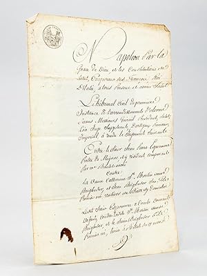 Copie d'un Jugement rendu vers 1811 par le Tribunal Civil de Première Instance de l'arrondissemen...