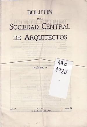 Seller image for BOLETN DE LA SOCIEDAD CENTRAL DE ARQUITECTOS AO IV. for sale by Librera Torren de Rueda