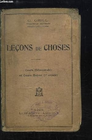 Seller image for Leons de choses. Cours Elmentaire et Moyen, 1re anne. for sale by Le-Livre