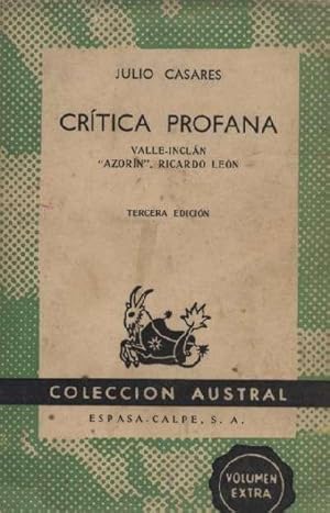 Seller image for CRITICA PROFANA for sale by Librera Raimundo