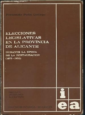 ELECCIONES LEGISLATIVAS EN LA PROVINCIA DE ALICANTE DURANTE LA EPOCA DE LA RESTAURACION (1875-1902)