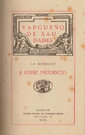 Bild des Verkufers fr VARGUEO DE SAUDADES zum Verkauf von Librera Raimundo