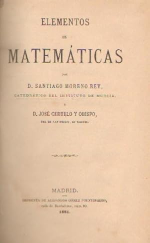 ELEMENTOS DE MATEMATICAS. ARITMETICA Y ALGEBRA