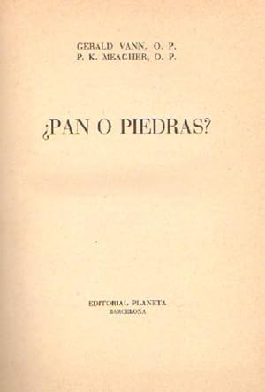 Imagen del vendedor de PAN O PIEDRAS? a la venta por Librera Raimundo