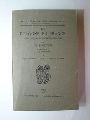 Imagen del vendedor de La Pologne en France. Essai d'une bibliographie raisonne. Tome 2. a la venta por Librairie Aubry