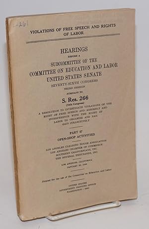 Imagen del vendedor de Open-shop activities. Los Angeles Clearing House Association. Los Angeles Chamber of Commerce. Southern Californians, Inc. The Neutral Thousands, Inc. Los Angeles, California, January 22, 1940 a la venta por Bolerium Books Inc.