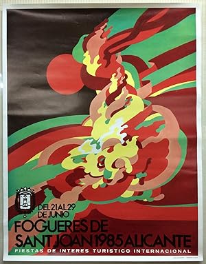 CARTEL DE HOGUERAS DE SAN JUAN - ALICANTE 1985 - ILUSTRADO POR JAUME ARAGONÉS