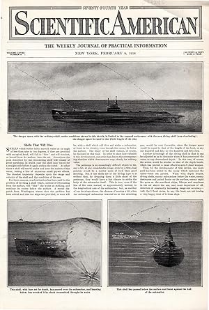 Seller image for PRINT:'Shells That Will Dive' .engravings & story from Scientific American, February 9, 1918 for sale by Dorley House Books, Inc.