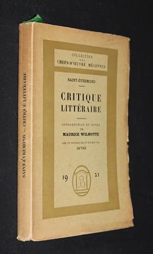 Bild des Verkufers fr Critique littraire zum Verkauf von Abraxas-libris