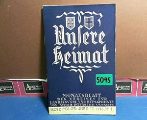 Unsere Heimat. - Neue Folge Jahrgang IX. 1936, Nr. 1, - Monatsblatt des Vereines für Landeskunde ...