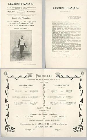 Cercle de l'Escrime. Assaut donné le 8 février 1902 En l'honneur du Chevalier PINI Et de son élèv...