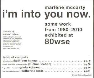 Imagen del vendedor de I'm Into You Now: Some Work from 1980-2010, Exhibited at 80WSE. a la venta por Grendel Books, ABAA/ILAB