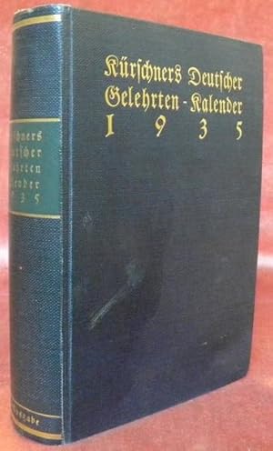 Bild des Verkufers fr Krschners Deutscher Gelehrten-Kalender 1935.Fnfte Ausgabe. zum Verkauf von Bouquinerie du Varis