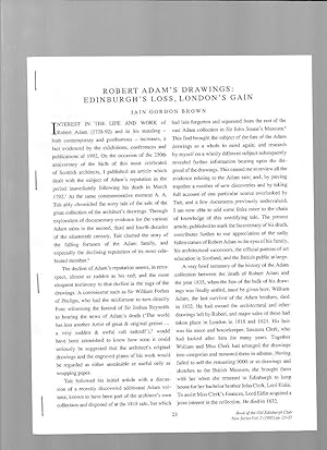 Seller image for Robert Adam's Drawings: Edinburgh' Loss London's Gain for sale by Sonnets And Symphonies