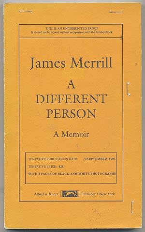 Seller image for A Different Person: A Memoir for sale by Between the Covers-Rare Books, Inc. ABAA