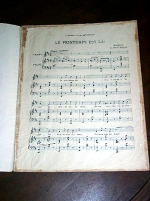 Partition ancienne manuscrite sur papier calque " Le Printemps est Là !" A Madame Corin Levasseur...