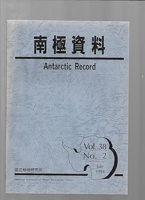 Seller image for Antarctic Record Vol 38 No 2 July 1994 for sale by Sonnets And Symphonies