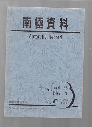 Seller image for Antarctic Record Vol 39 No 1 March 1995 for sale by Sonnets And Symphonies